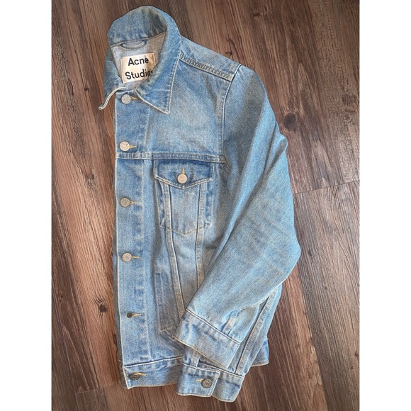 Acne “robin” denim jacket men’s size size 46 color mid blue - Picture 4 of 8